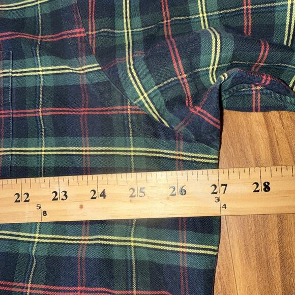 Vintage‎ 90s Polo Ralph Lauren The Big Shirt Men’s Large Green Tartan Plaid - Picture 4 of 5